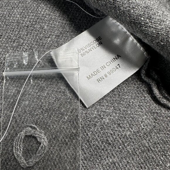 Christine Phillipe Pearl Studded Cardigan Women Sweater Balloon Sleeve Knit Grey - Picture 5 of 16